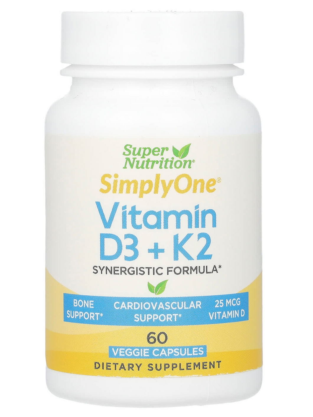 Vitamina D3 + Vitamina K2, SimplyOne, 60 cápsulas