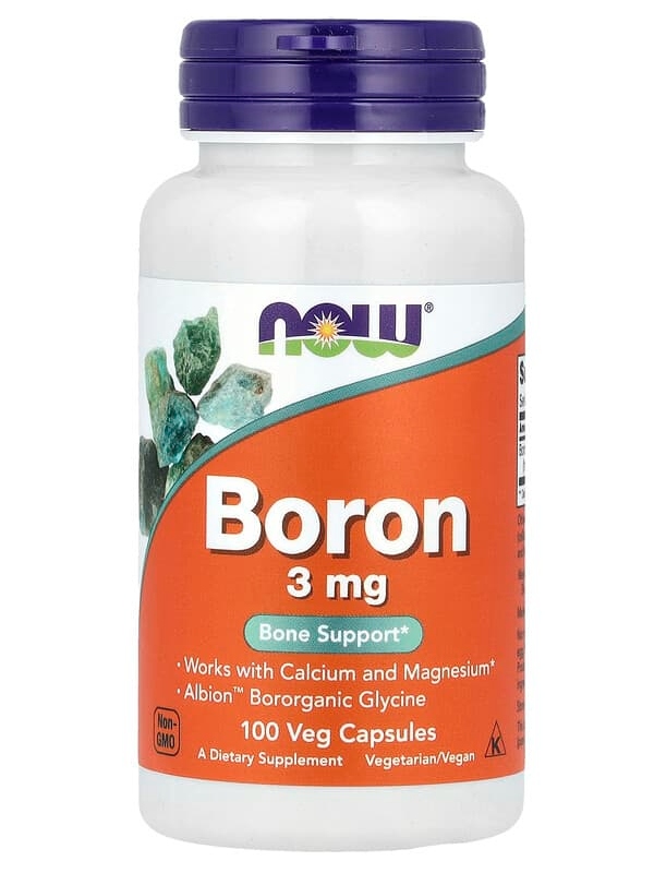 Boro, 3 mg, Now, 100 cápsulas