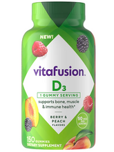Cargar imagen en el visor de la galería, Vitamina D3 gomitas, Vitafusion, 150 gomitas
