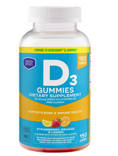 Cargar imagen en el visor de la galería, Vitamina D3 en gomitas, 2500 IU. Previene y mejora enfermedades en huesos y dientes. Berkley Jensen. 150 gomitas
