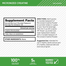 Cargar imagen en el visor de la galería, Creatina micronizada, Optimun Nutrition, sin sabor, 135 servicios
