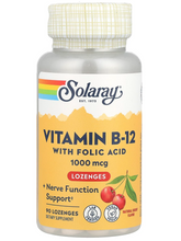 Cargar imagen en el visor de la galería, Vitamina B-12, con ácido acidófilo, 90 pastillas Solaray
