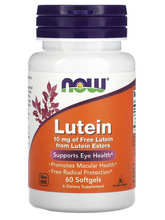 Cargar imagen en el visor de la galería, Luteina, Now, 60 softgels
