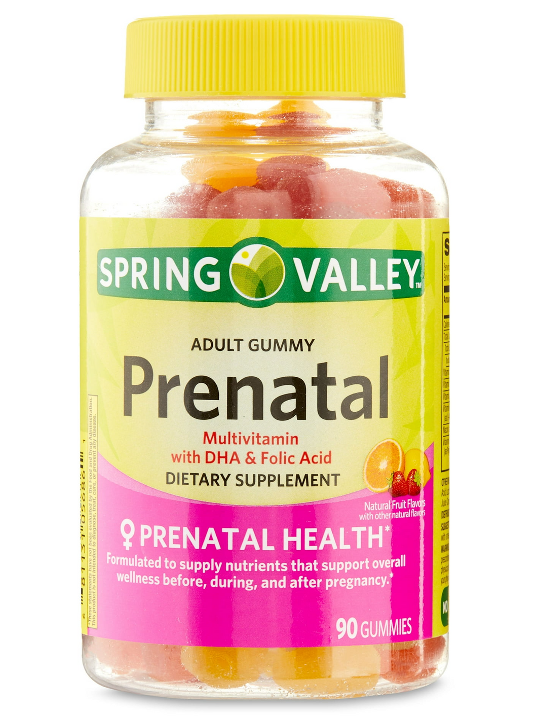 Prenatales, multivitamínico con DHA y ácido fólico, Spring Valley, 90 gomitas