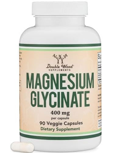 Glicinato de magnesio, Double Wood, 400 mg, 90 cápsulas