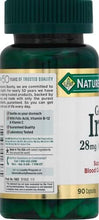 Cargar imagen en el visor de la galería, Nature's Bounty Gentle Iron, Hierro, Cápsulas de 28 mg con vitamina C, ácido fólico, suplemento de hierro de vitamina B-12, sin OMG, sin gluten, 90 cápsulas
