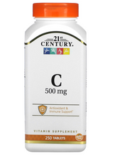 Cargar imagen en el visor de la galería, Vitamina C, 500 mg, 21 Century, Varios tamaños disponibles
