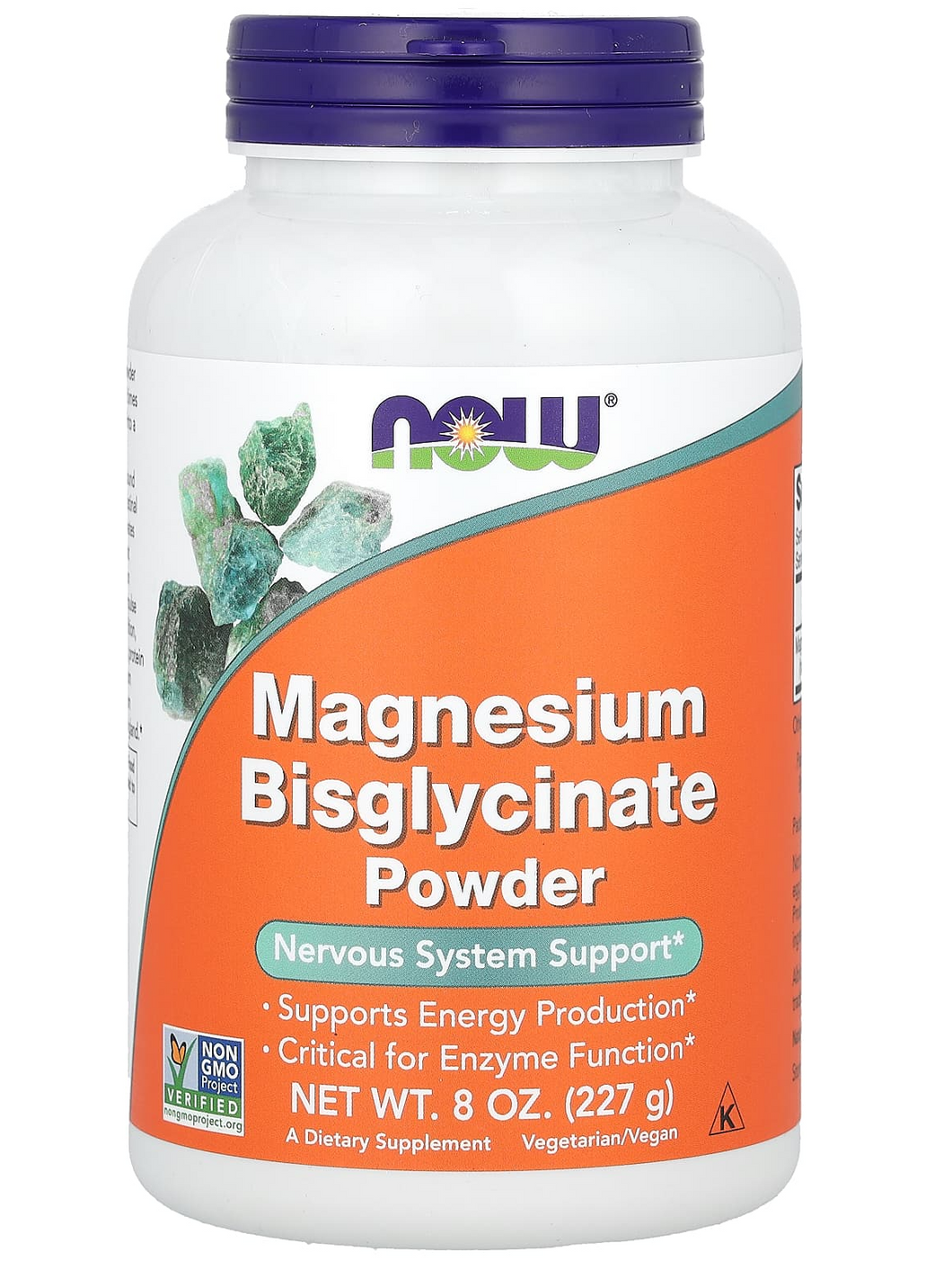 Bisglicinato de magnesio en polvo, Now, 8 onzas, 91 servicios