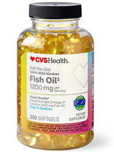 Cargar imagen en el visor de la galería, Omega 3, CVS,  1200 mg, 200 cápsulas blandas (softgels)
