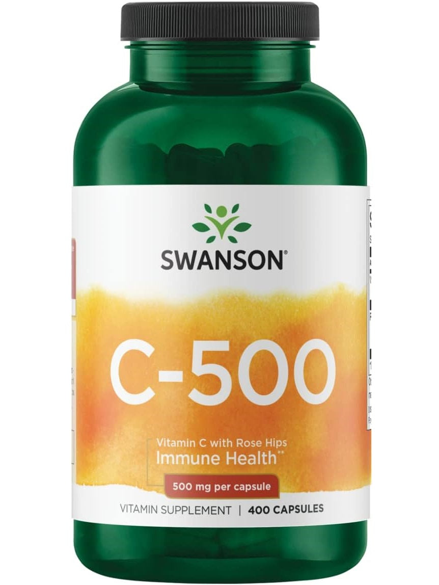 Vitamina C, 500 mg, Swanson, 400 cápsulas