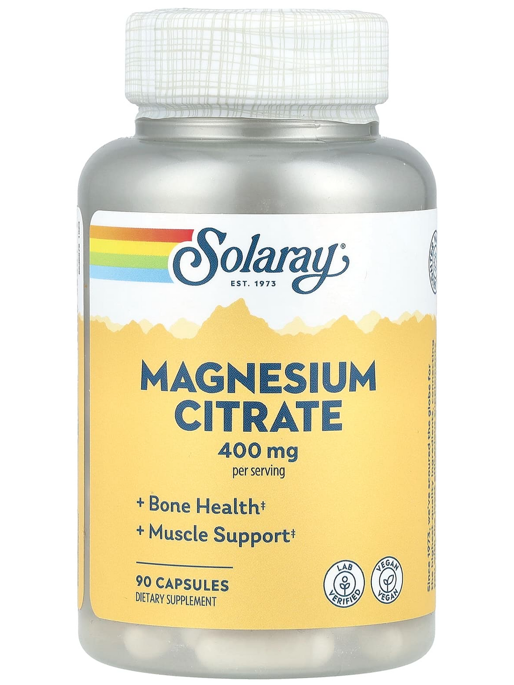 Citrato de magnesio, 400 mg, Solaray, 90 cápsulas