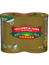 Cargar imagen en el visor de la galería, Atún (tuna), Genova, en aceite de oliva, paquete de 8 unidades, fácil de abrir, 29 gramos de proteína cada envase
