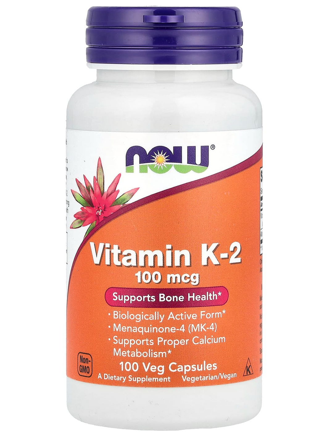 Vitamina K2, Now, 100 cápsulas