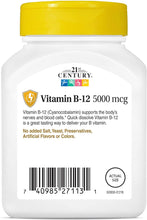 Cargar imagen en el visor de la galería, Vitamina B12, 500 mcg, 21 Century, 110 tabletas.
