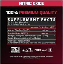 Cargar imagen en el visor de la galería, ÓXIDO NÍTRICO. NIOX Extreme Pumps, preentrenamiento de 90 unidades con nitrato de arginina, vitamina C y AstraGin para bombeo muscular, vascularización, resistencia y NO3-T
