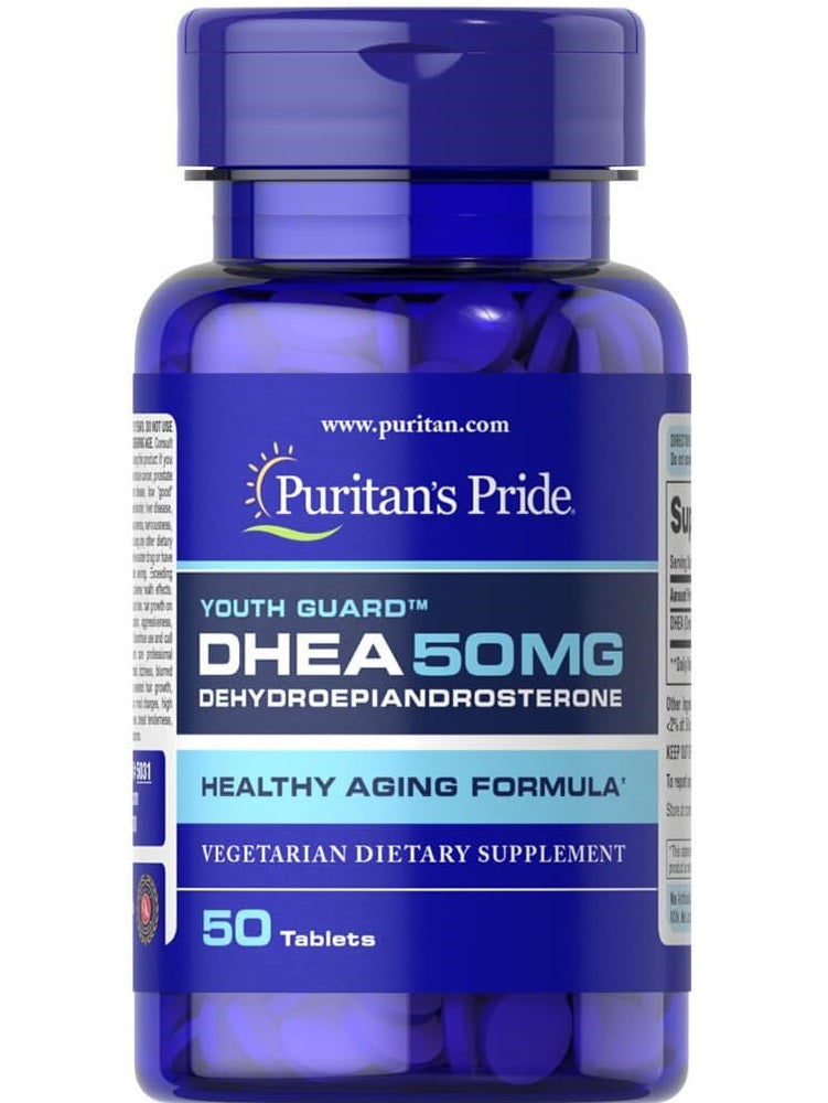 DHEA (Deshidroepiandrosterona), Puritan’s Pride, 50 mg, 50 tabletas
