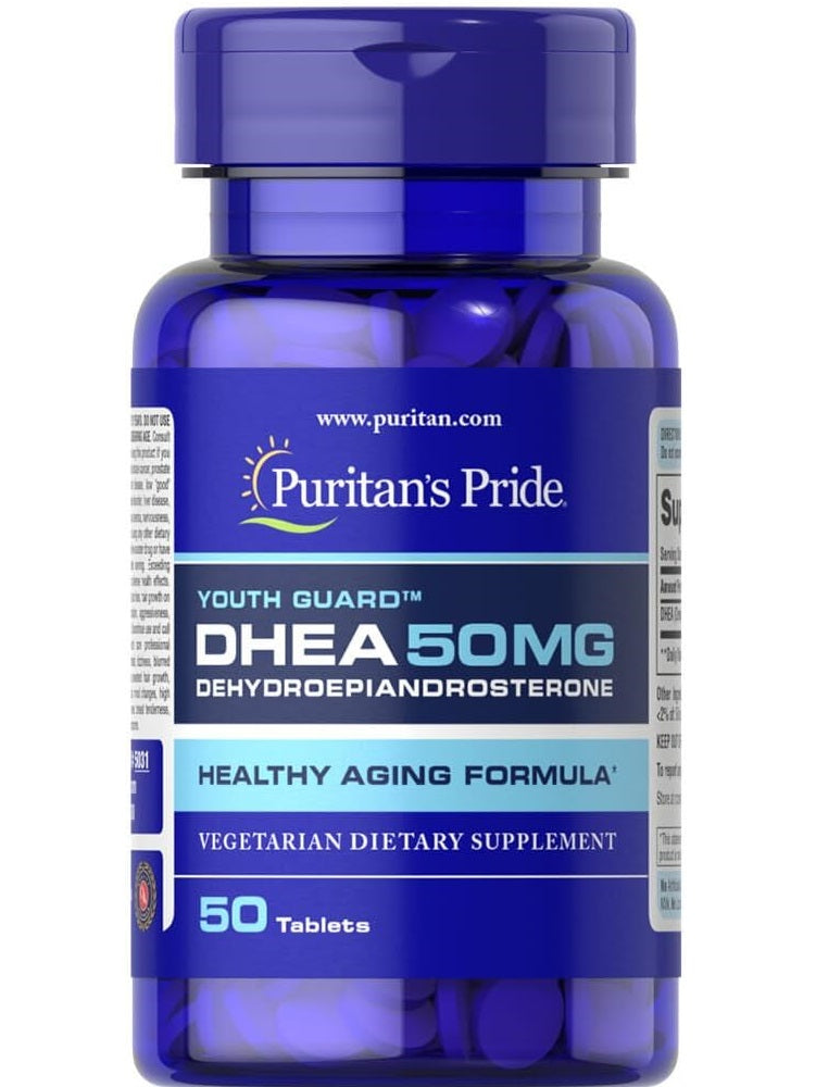 DHEA (Deshidroepiandrosterona), Puritan’s Pride, 50 mg, 50 tabletas