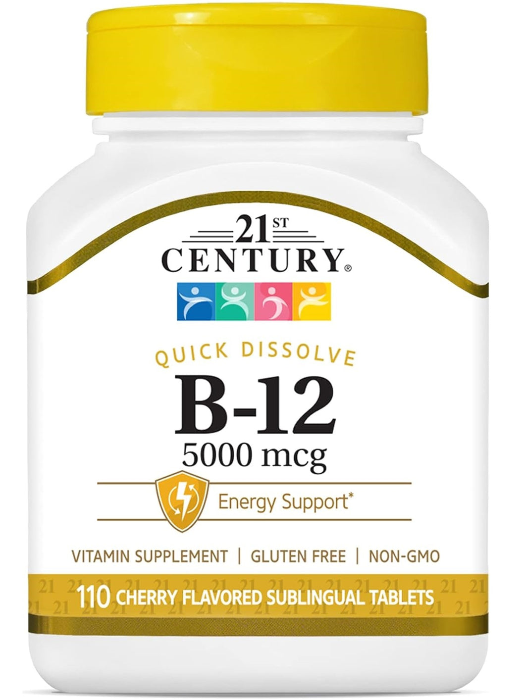 Vitamina B12, 500 mcg, 21 Century, 110 tabletas.