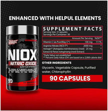 Cargar imagen en el visor de la galería, ÓXIDO NÍTRICO. NIOX Extreme Pumps, preentrenamiento de 90 unidades con nitrato de arginina, vitamina C y AstraGin para bombeo muscular, vascularización, resistencia y NO3-T
