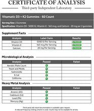 Cargar imagen en el visor de la galería, Vitamina D3 + K2 Vitamatic 5000 UI / 140 mcg , 60 Gomitas, Sabor Frambuesa | Apoyo a la Salud Ósea, Sistema Inmunológico y Cardiovascular
