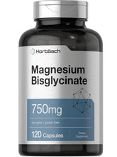 Cargar imagen en el visor de la galería, Bisglicinato de magnesio |Horbäach  | 750 mg | Suplemento sin OMG y sin gluten |  120 cápsulas
