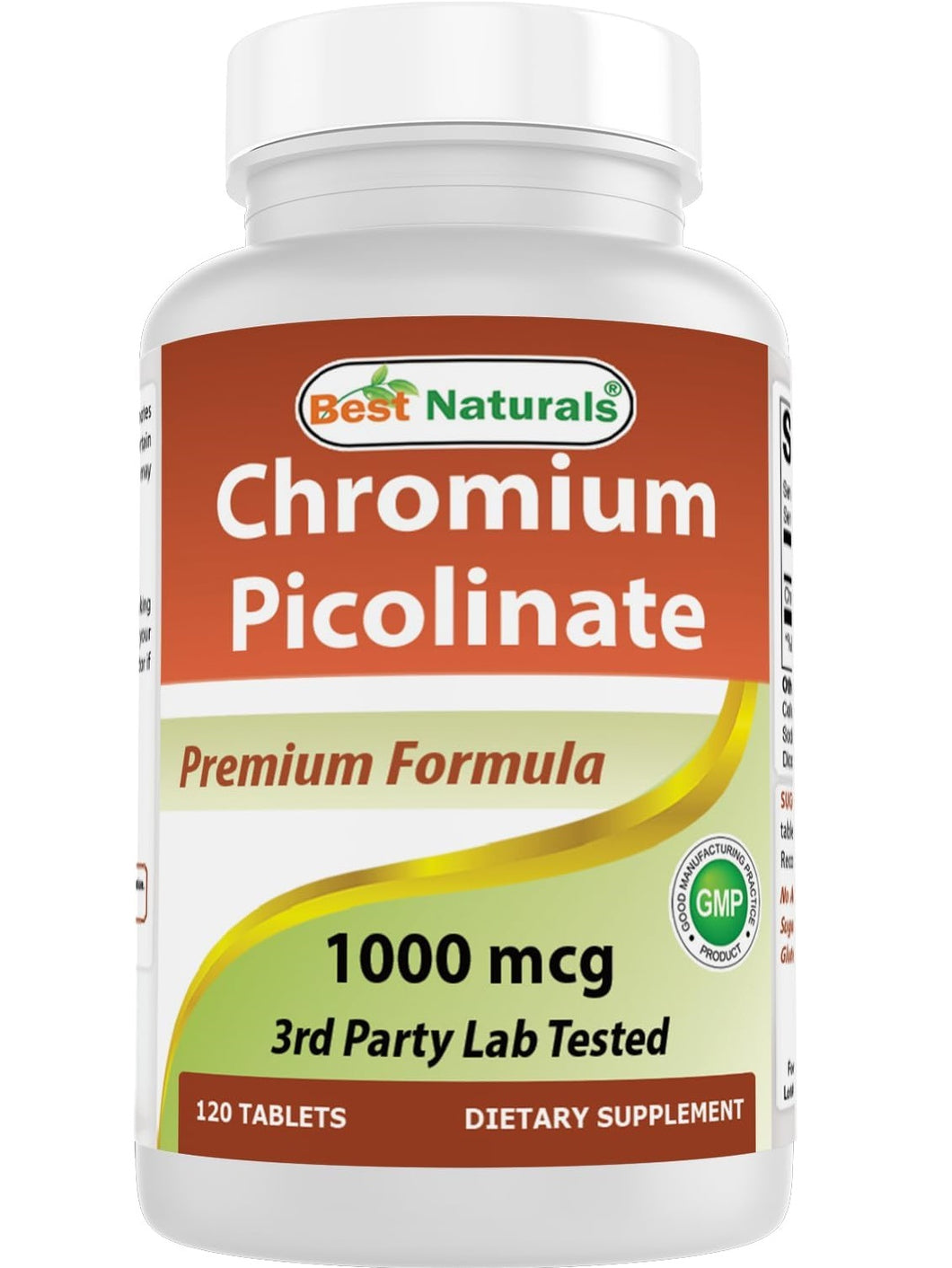 Picolinato de cromo, 1000 mcg. Best Naturals. 120 tabletas