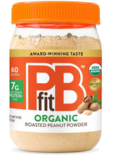 Cargar imagen en el visor de la galería, Mantequilla de maní orgánica en polvo PBfit de 226 g, pasta de maní en polvo hecha con maní tostado prensado real, 7 g de proteína (7 % VD), sin gluten, 60 calorías, 87 % menos de grasa (paquete de 1)
