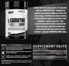 Cargar imagen en el visor de la galería, L-Carnitina, 1000 mg, Nutrex, de alta pureza, 60 cápsulas
