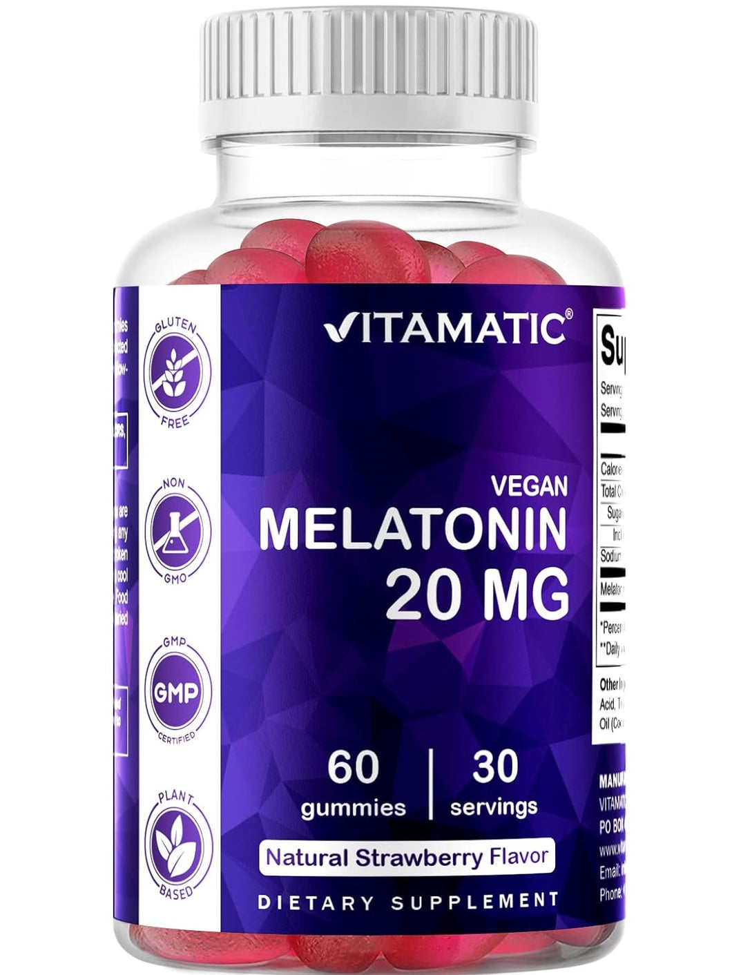 Melatonina, 20 mg, Vitamatic, 60 gomitas