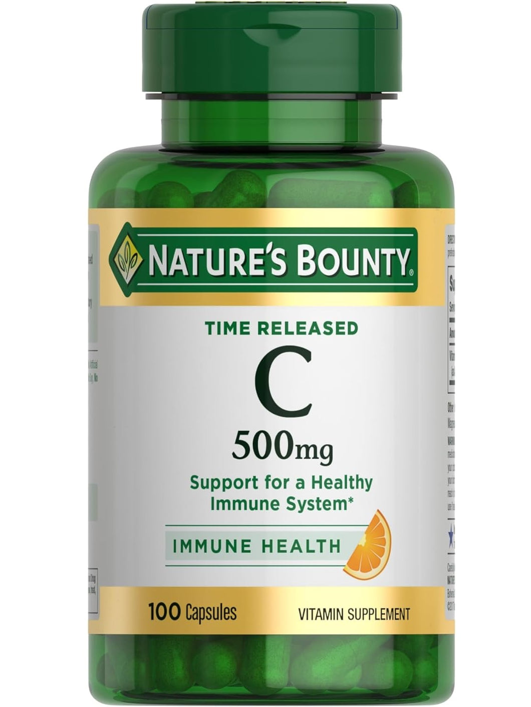 Vitamina C, 500 mg, Natures Bounty, 100 cápsulas