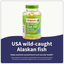 Cargar imagen en el visor de la galería, OMEGA 3 de Aceite de pescado silvestre de Alaska, cápsulas de la mitad de tamaño, Walgreens, 200 cápsulas
