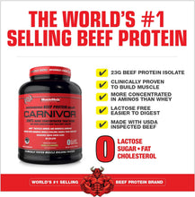 Cargar imagen en el visor de la galería, CARNIVOR Proteína de Res, Construcción Muscular, Recuperación, Libre de Lactosa, Sin Azúcar, Sin Grasa, 23g de Proteína, Certificado Halal, Chocolate, 56 servicios
