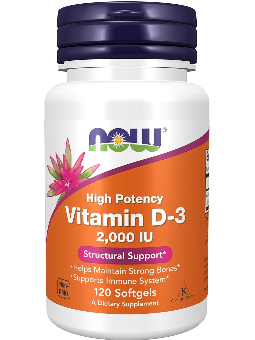 Vitamina D3, 2000 IU, 120 softgels