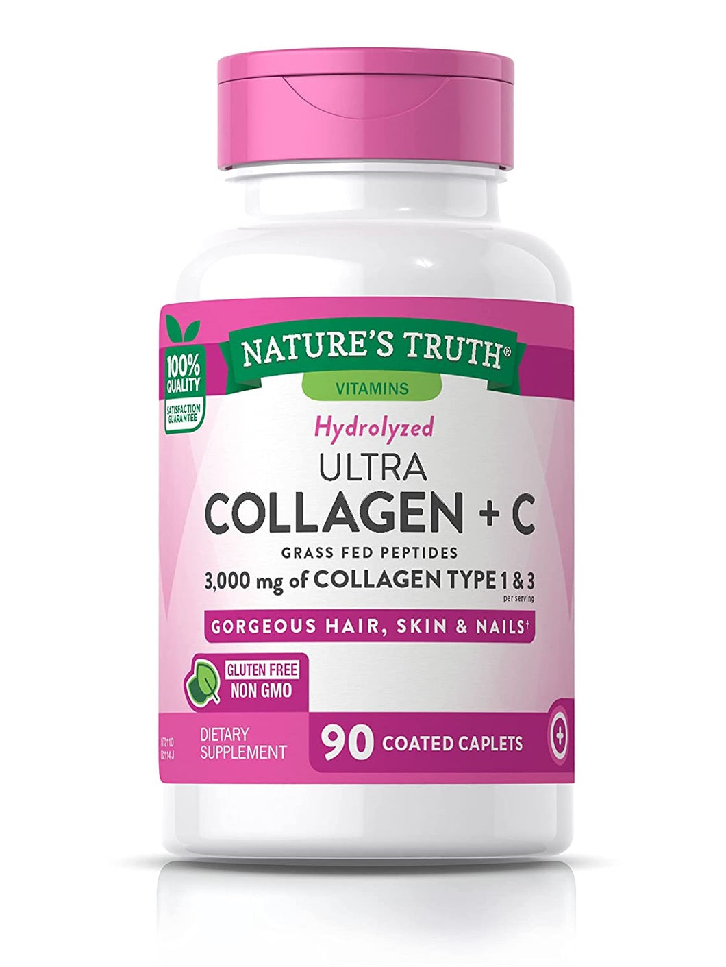 Colágeno con vitamina C, 3000 mcg, 90 tabletas, hidrolizado, colágenos tipo 1 y 3. Para la salud de pelo, piel, uñas y articulaciones