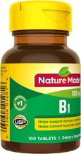 Cargar imagen en el visor de la galería, Vitamina B1, 100 mg. Nature Made. 100 tabletas.
