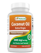 Cargar imagen en el visor de la galería, Aceite de coco virgen extra 1000 mg, Best Naturals, 180 Softgels (cápsulas blandas)
