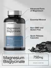 Cargar imagen en el visor de la galería, Bisglicinato de magnesio |Horbäach  | 750 mg | Suplemento sin OMG y sin gluten |  120 cápsulas
