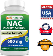 Cargar imagen en el visor de la galería, NAC, (N-acetilcisteína), Best Naturals, 600 mg, 120 cápsulas
