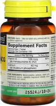 Cargar imagen en el visor de la galería, Vitamina K2, 100 mcg, 100 tabletas Mason
