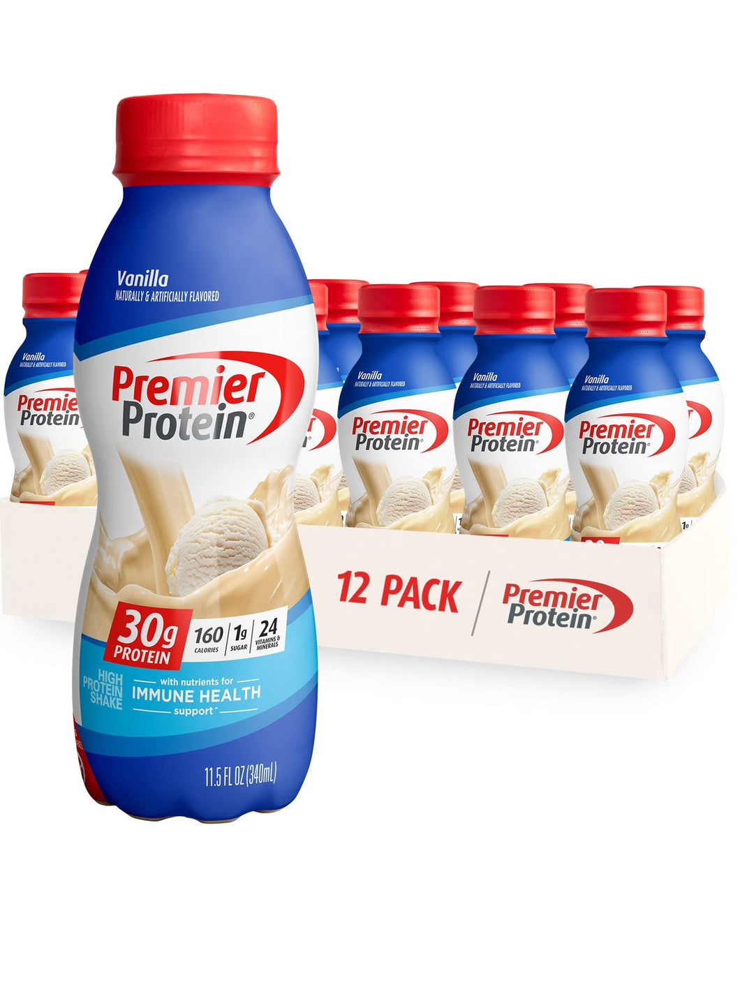Premier Protein, 30 gramos de proteina líquida, caja de 12 envases