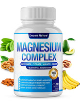 Cargar imagen en el visor de la galería, Complejo de magnesio (magnesium complex): Glicinato, Citrato, Malato, y Óxido de magnesio, 90 cápsulas

