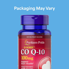 Cargar imagen en el visor de la galería, Coenzima Q10 (CoQ10) Puritan’s Pride Q-SORB 100 mg, 60 Cápsulas Blandas de Rápida Liberación | Apoyo a la Salud Cardiovascular, Energía Celular y Función Muscular
