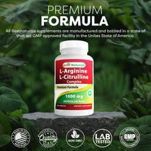 Cargar imagen en el visor de la galería, L-Arginina  y  L-Citrulina, Best Naturals, 1000 mg, 120 tabletas
