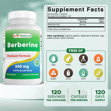 Cargar imagen en el visor de la galería, Berberina, 500 mg, Best Naturals, 120 cápsulas
