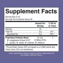 Cargar imagen en el visor de la galería, Probiótico líquido orgánico para niños MaryRuth's, USDA, sabor frutos rojos, 59 ml. Salud intestinal, probióticos para la salud digestiva, suplemento para el sistema inmunitario, probiótico para niños, con 2 mil millones de UFC, vegano, sin OGM.
