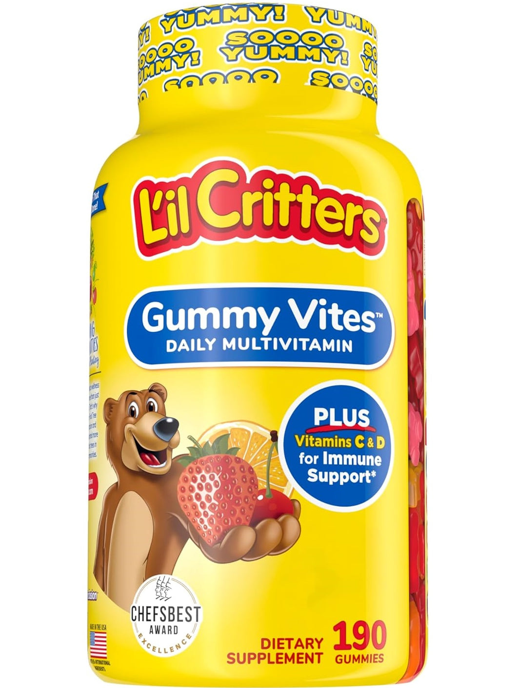 Multivitamínico para niños, L’il Critters, 190 gomitas