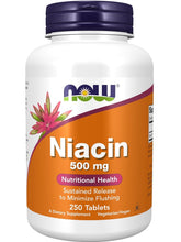 Cargar imagen en el visor de la galería, Niacina (Vitamina B3), 500 mg, Now, 250 tabletas
