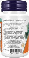 Cargar imagen en el visor de la galería, Glicinato de Cobre NOW Foods 3 mg Albion, 120 Tabletas | Mineral Esencial para la Salud Ósea, Formación de Colágeno, Sistema Inmunológico y Tejidos Conectivos
