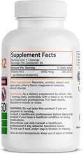 Cargar imagen en el visor de la galería, Metil B12 5000 mcg Vitamina B12 Metilcobalamina, Bronson,  Energía y Apoyo Cerebral,  60 Pastillas
