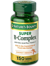 Cargar imagen en el visor de la galería, Complejo B, con ácido fólico y vitamina C. Nature’s Bounty. 150 tabletas
